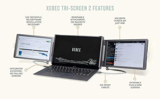 Xebec Tri-Screen 2 | 10.1" Portabel Laptop Monitor